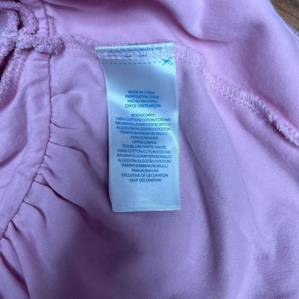 Ralph Lauren Girl Puff Sleeve Hooded Half Button Front Mini Dress Pink Size 18M